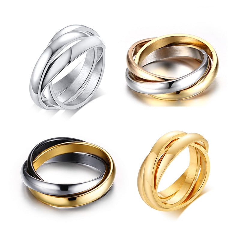 Jewelry Ornament Three-in-one Plain Surface Fashion Rings