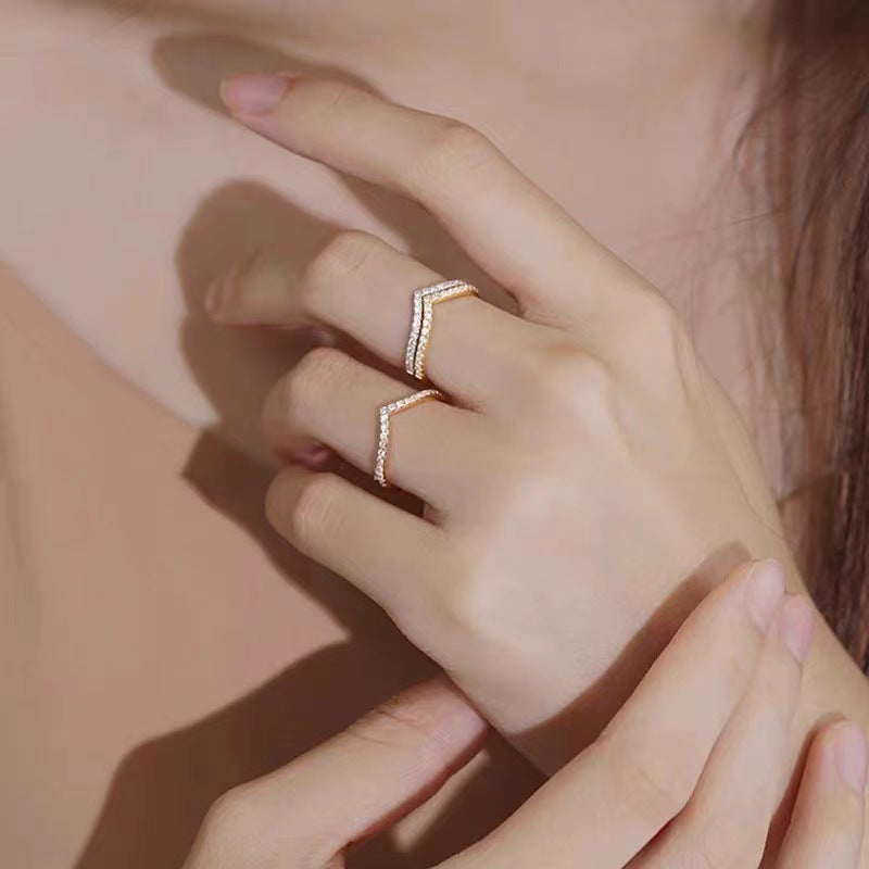 Women's White Gold Plated Slim Exquisite Micro Rings