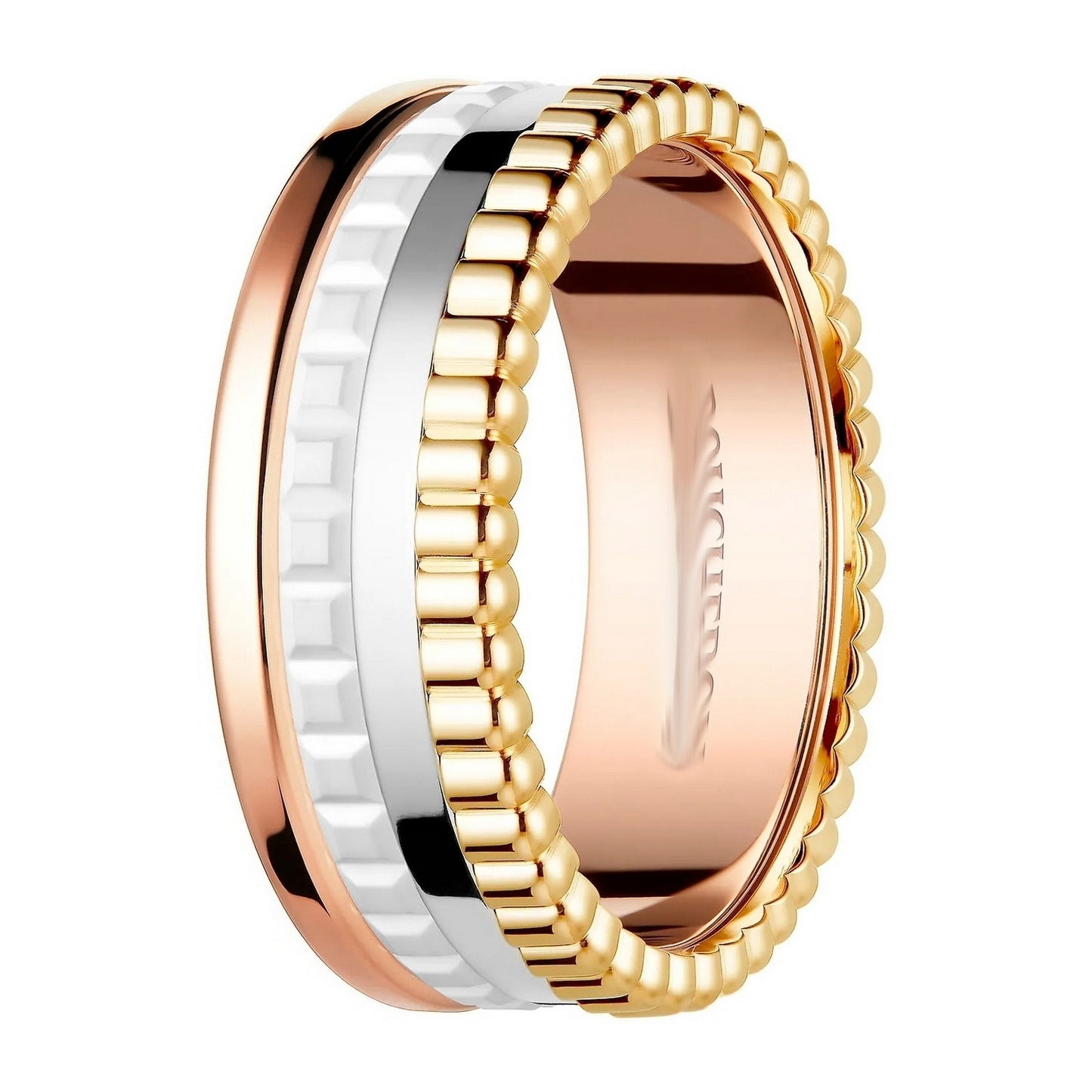 Women's & Men's Sense Couple Pair V Gold Ceramic Light Rings