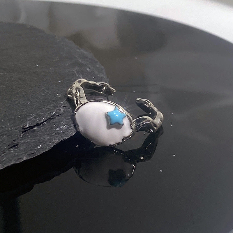 Cream Style Niche Design Personality Cartoon Creative Rings