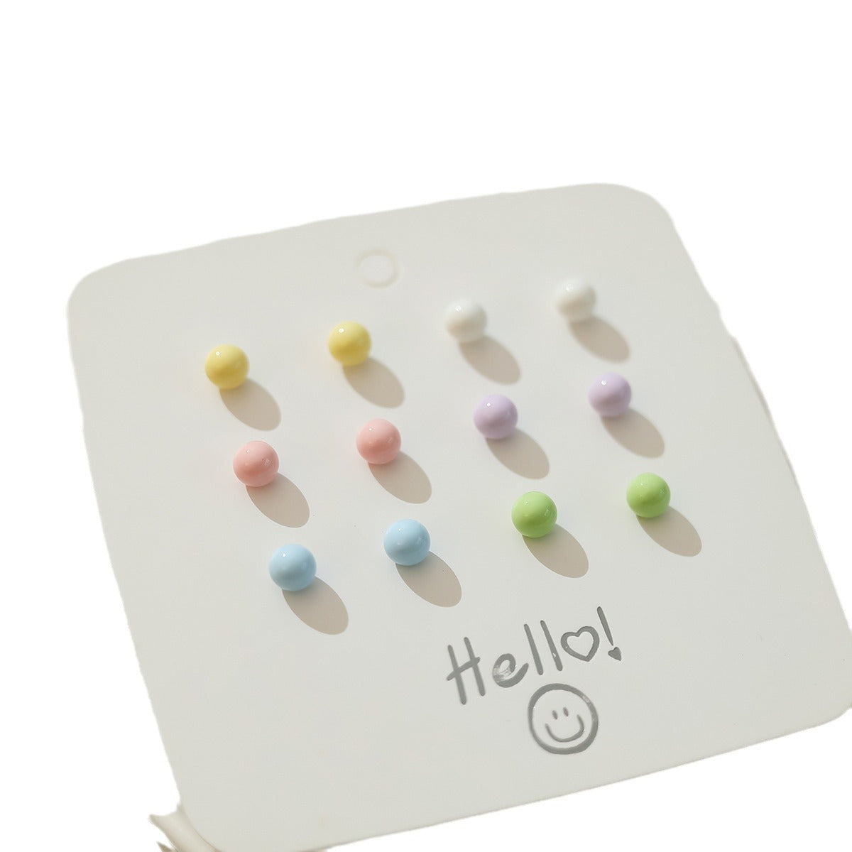 Macaron Color Series Simple Small Earings Set Daily Earrings