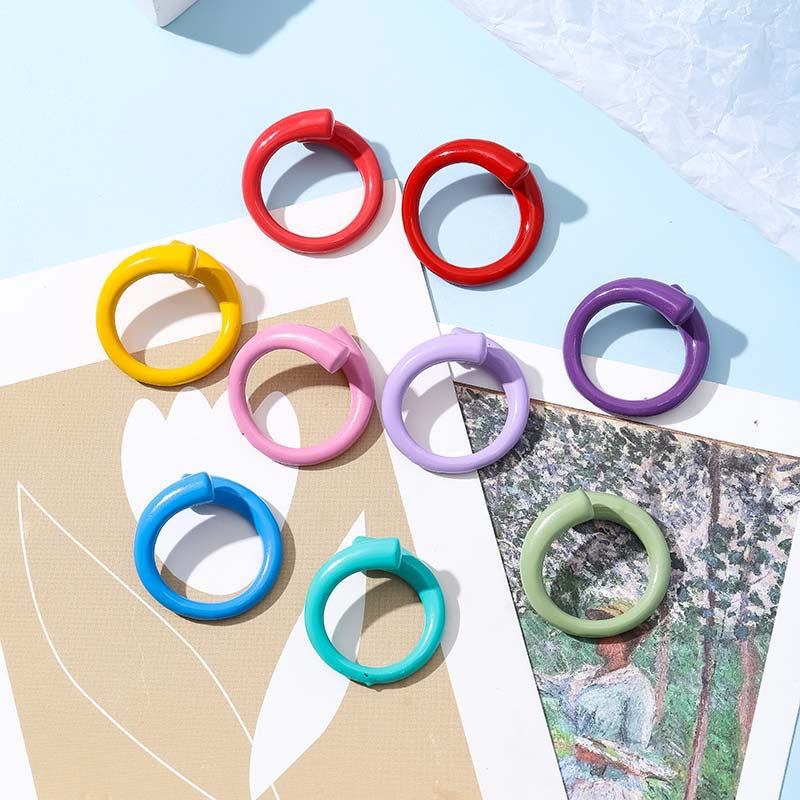 Personality Fashion Macaron Color Design Sense Rings