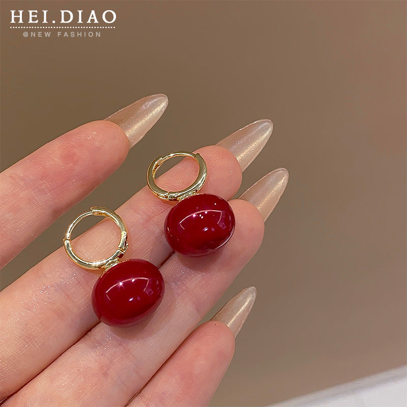 Women's Retro Love Cherry Wine High Sense Rings