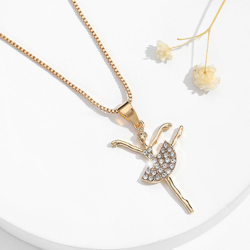 Comfortable Rhinestone Glass Pearl Ballet Cute Pendants