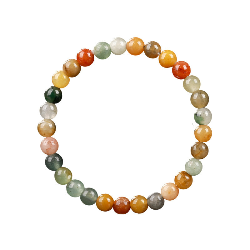 Women's Natural Jade Safety Buckle Colored Beaded Bracelets
