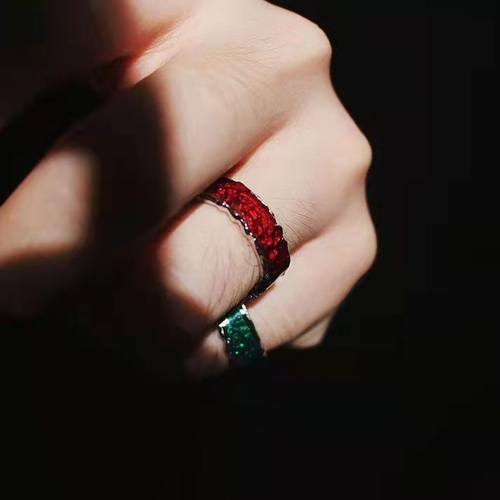 Women's & Men's Epoxy Open-end Personality Cold Style Advanced Rings