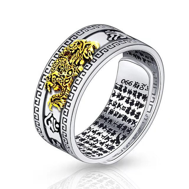 Creative Vintage Thai Sier Folding Mouth Female Mascot Eight Rings