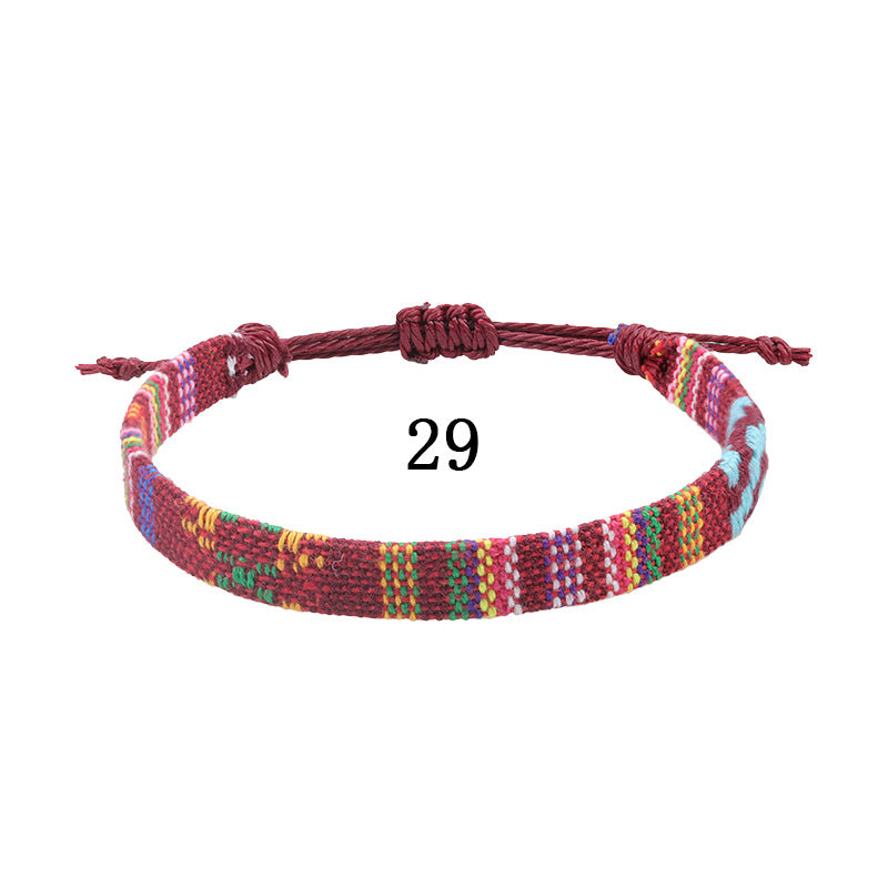 Style Cotton Linen Woven Fabric Carrying Bracelets