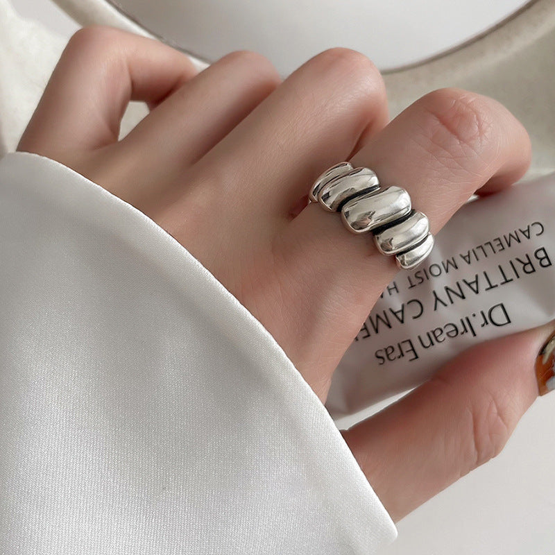 Women's Light Luxury Minority Design Pearl Unique Cross Index Finger Rings