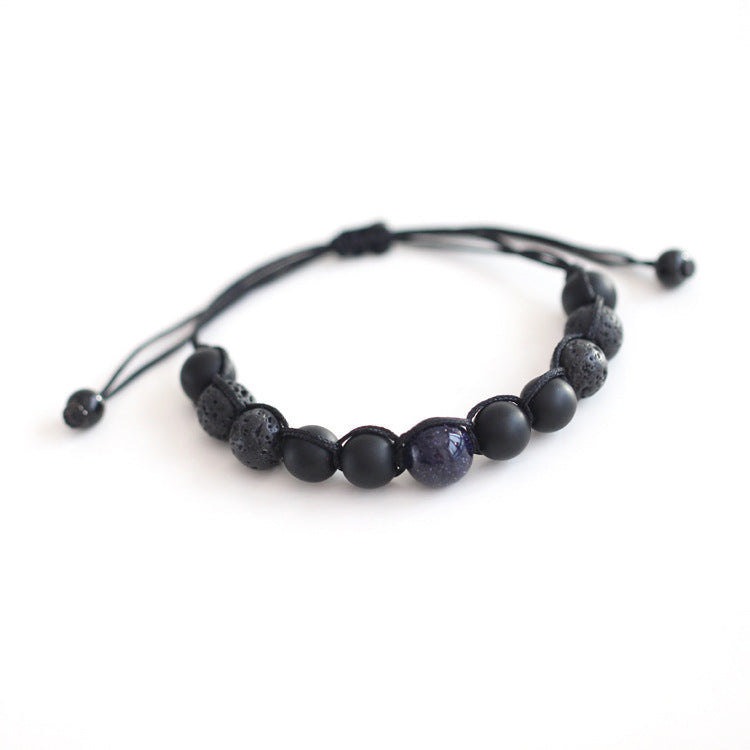Sand Blue San Woven Black Rope Bracelets