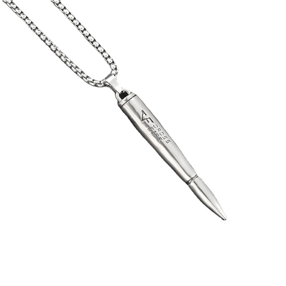 Men's Steel Ornament Bullet Trendy Unique Hip Hop Street Necklaces