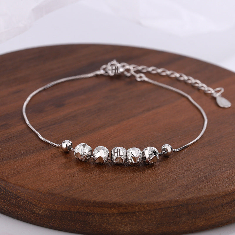 Women's Sterling Sier Design Five Blessings Simple Bracelets