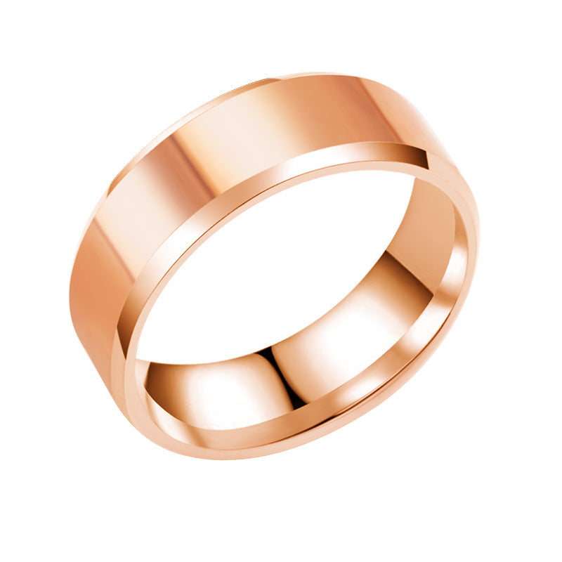 Titanium Steel Beveled Glossy Stainless Mirror Rings