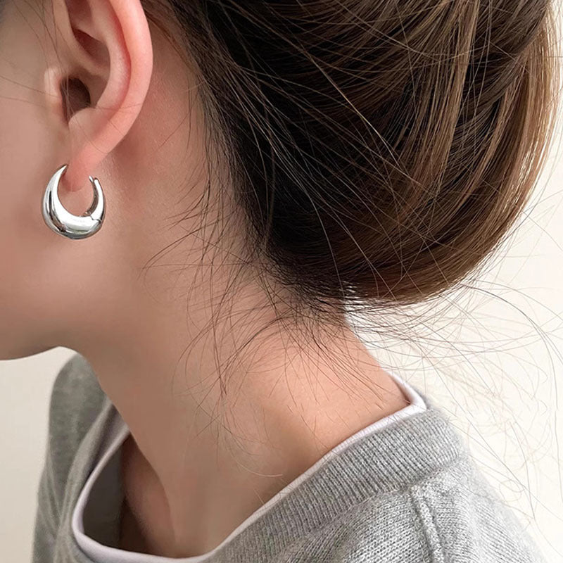 Simple Metal Ear Female Temperament Light Luxury Design Earrings