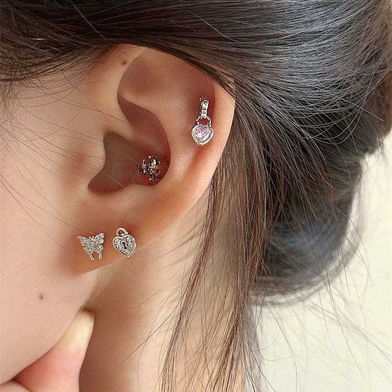 Style Personalized Zircon Love Butterfly Ear Bone Earrings