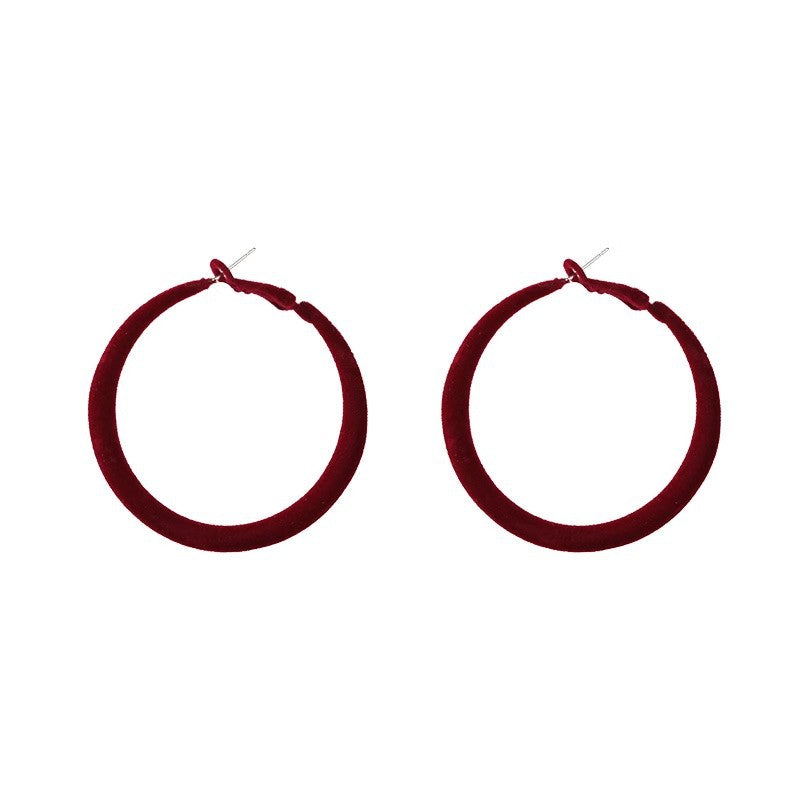 Women's Flocking Big Ear Retro Atmosphere Design Earrings