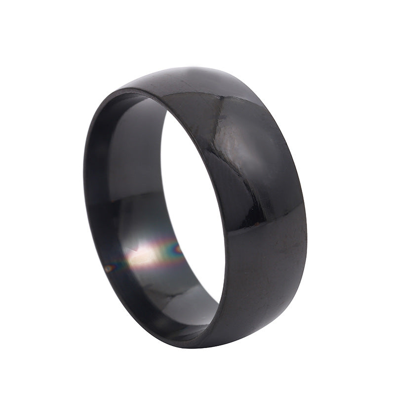 Steel Ornament Couple Titanium Bright Surface Rings