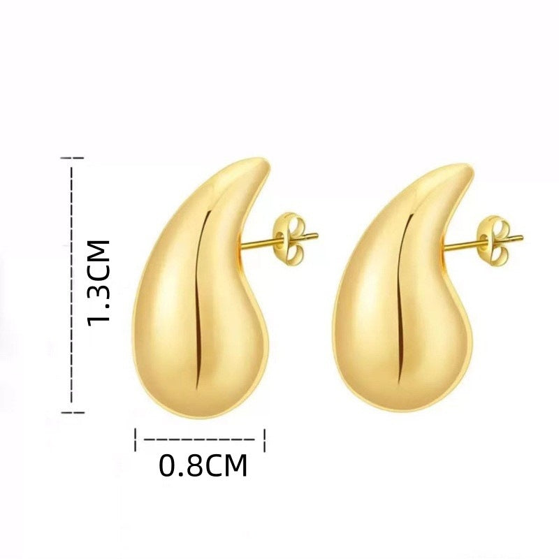 Water Drop Glossy Hollow Advanced Design Earrings