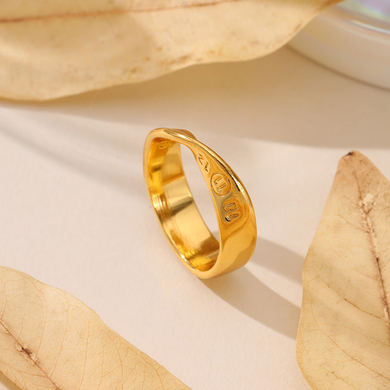 Mobius Niche Simple Fashion Personality Distressed Rings