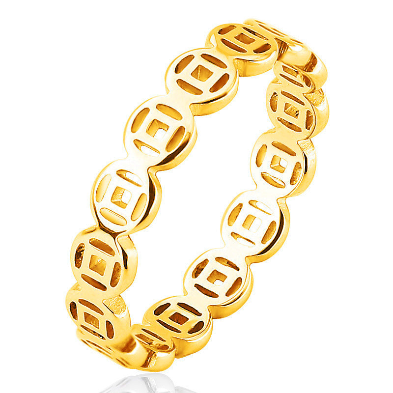 Lucky Copper Coin Transfer Index Finger Rings