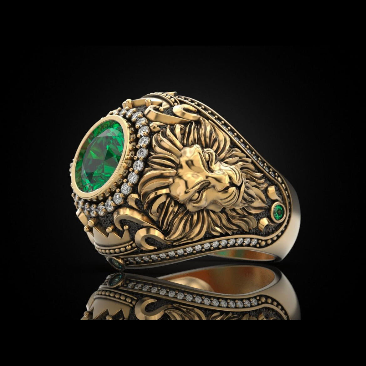 Men's Gold Sier Alloy Vintage Man's Crown Rings