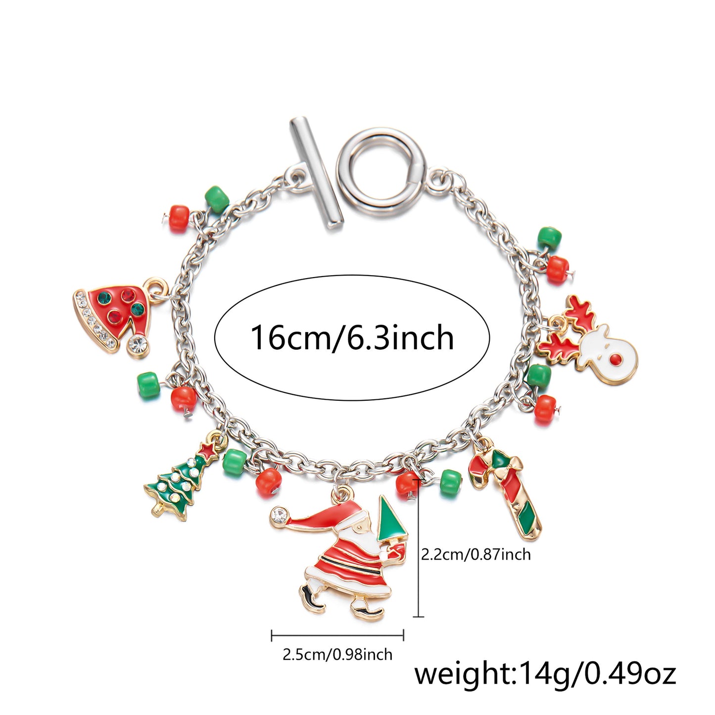 Christmas Female Creative Cartoon Snowflake Elk Bell Santa Bracelets