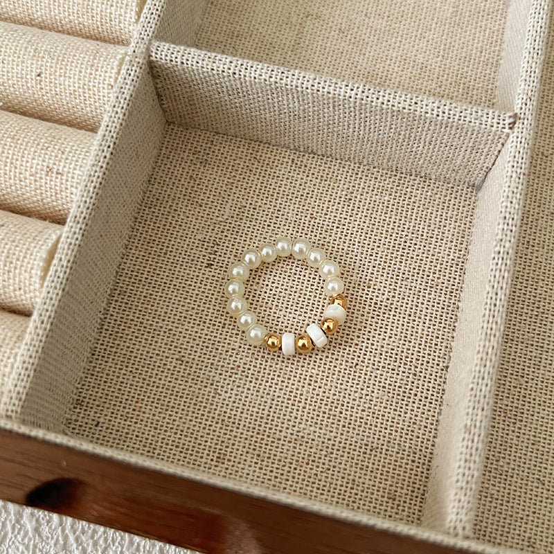 Beads Niche Design Advanced Finger Light Luxury Rings