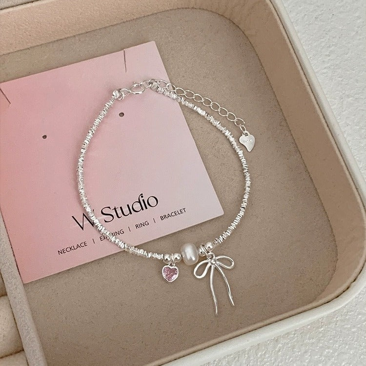 Women's Pink Diamond Pearl Small Pieces Of Sier Accessories Necklaces