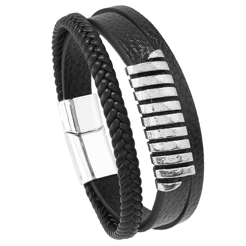 Men's Trendy Jewelry Simple Woven Leather Creative Bracelets