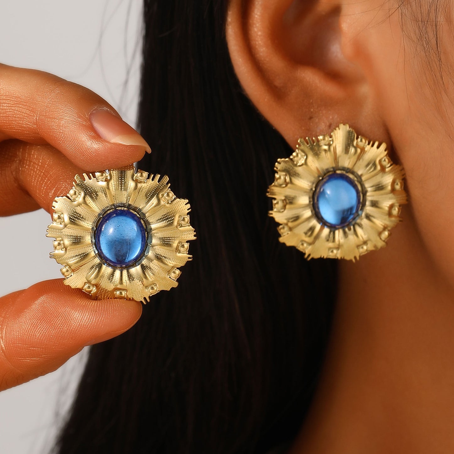 Fashion Gold Stainless Steel Ear Vintage Earrings