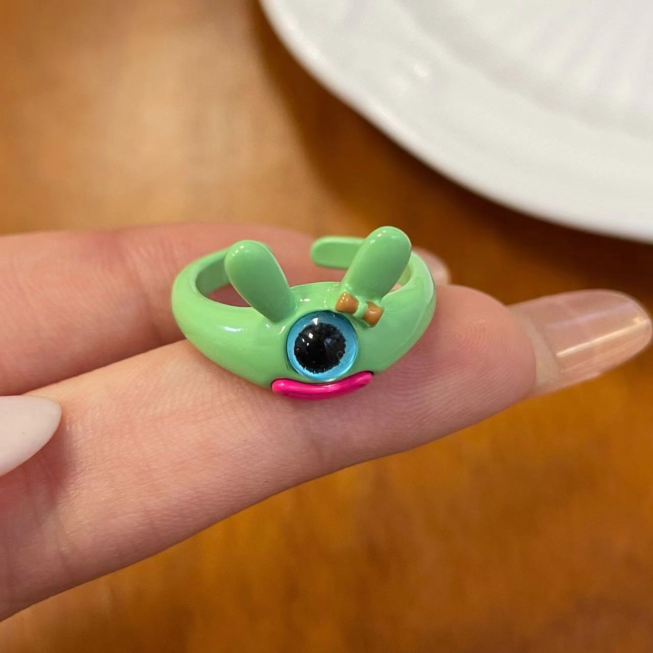 Dripping Open Personality Sausage Mouth Funny Little Monster Rings