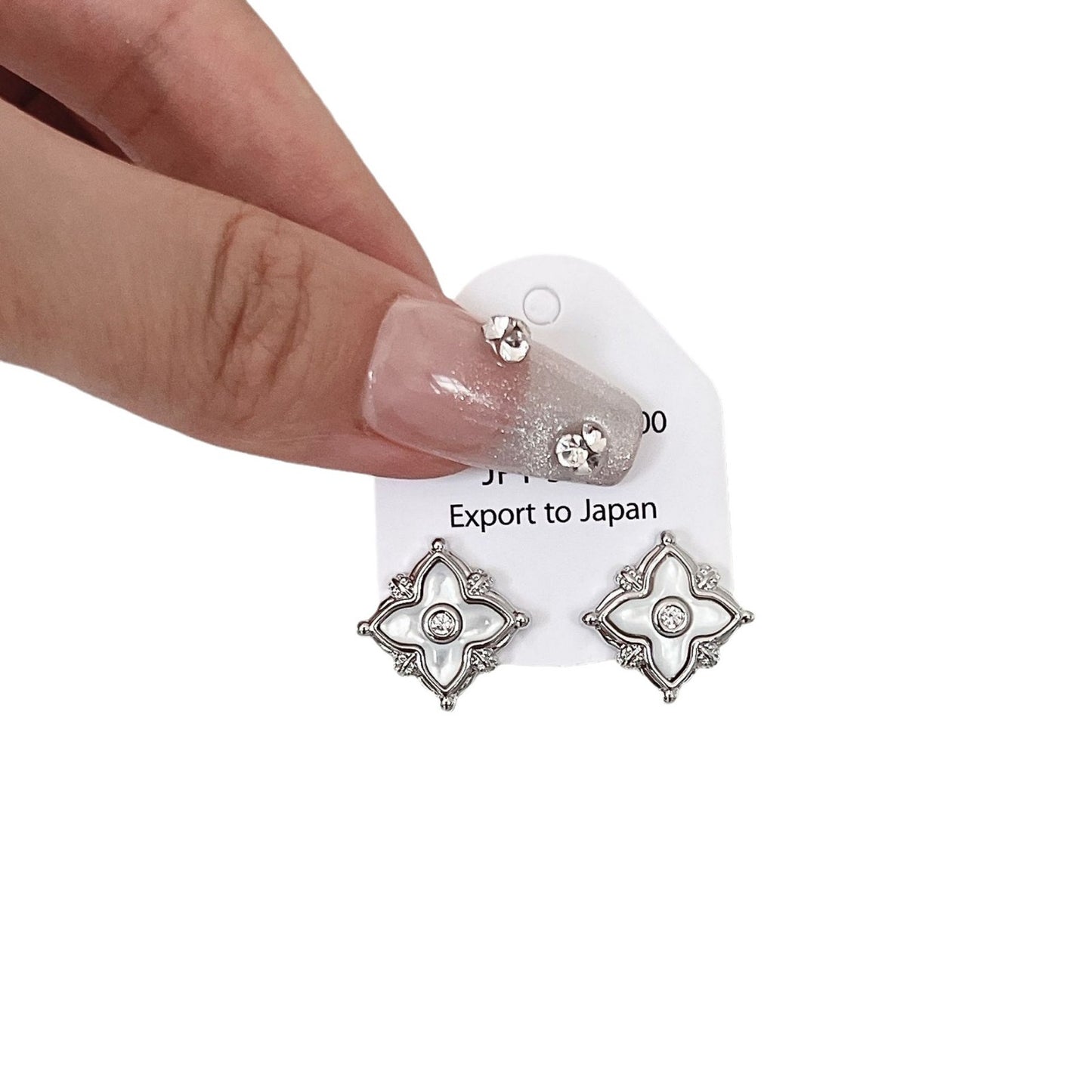 Luxury High-grade Fritillary Flower Square Unique Temperament Earrings