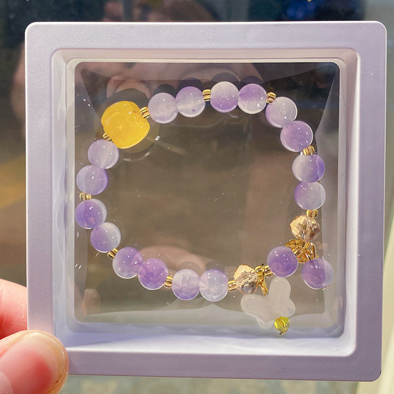 Children's Butterfly String Beads Cute Glaze Niche Bracelets