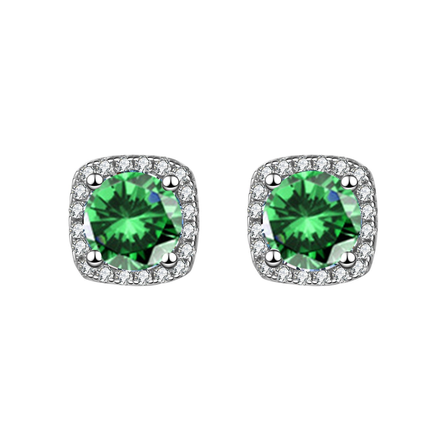 Women's Korean Square Bag Diamond Suit Auricular Stud Earrings