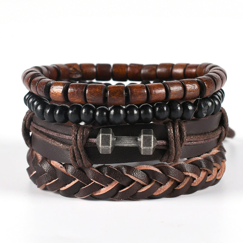 Men's Handmade Ornament Alloy Wings Unisex Black Bracelets