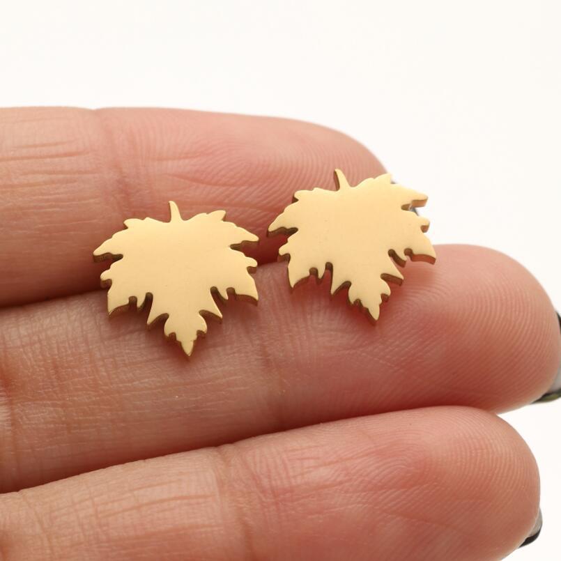Vintage Fresh Simple Maple Leaf Stainless Earrings