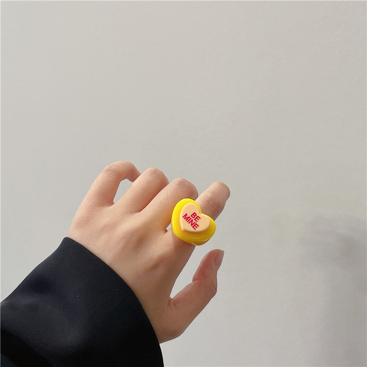 Door Color Acrylic Love Resin Letters Rings