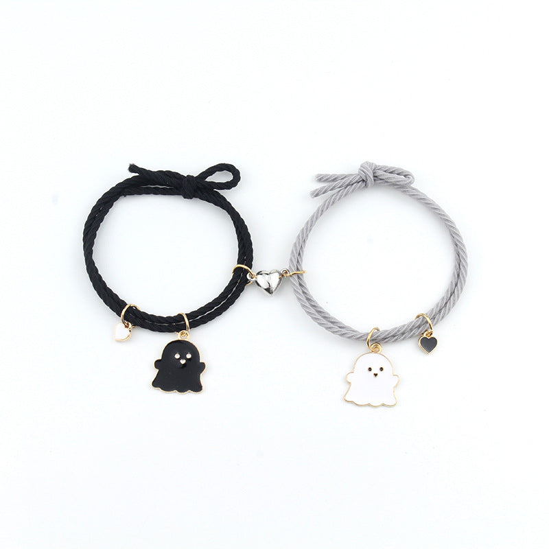 Love Heart Magnetic Couple Girlfriends Pair Of Suction Small Bracelets