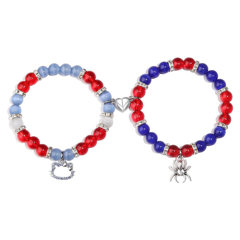 Spider Natural Opal Crystal Magnet Suction Bracelets