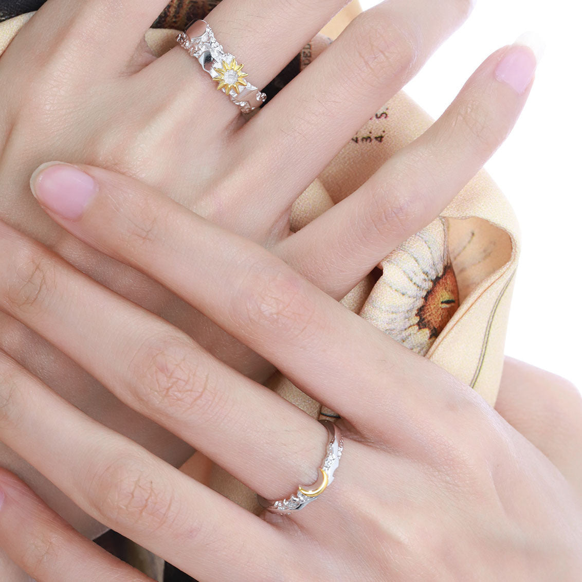 Women's & Men's Moon Couple Pair Of Affordable Luxury Fashion Rings