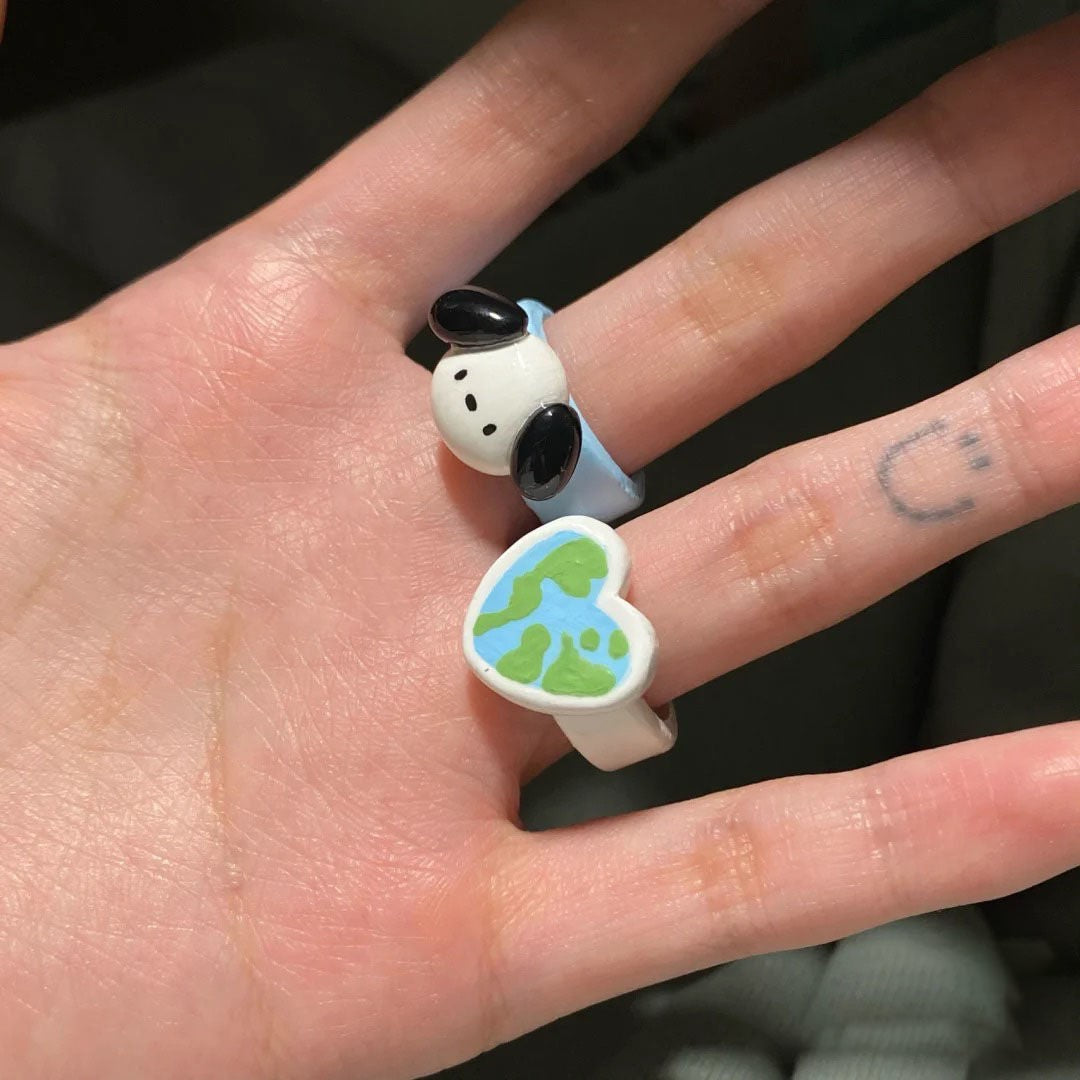 Cartoon Puppy Female Fashion Hand Jewelry Love Rings