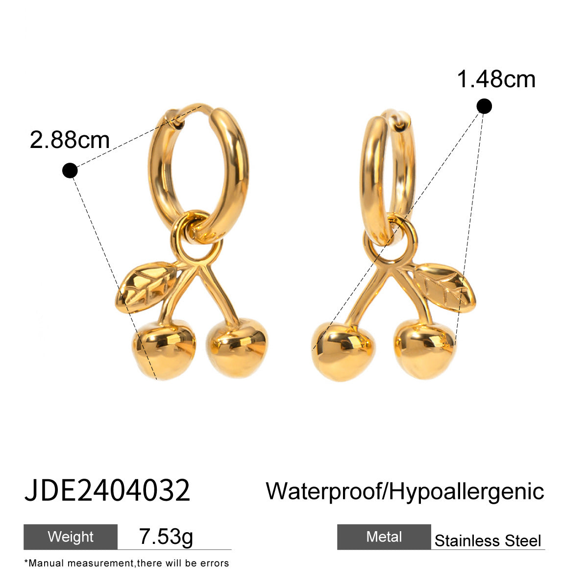 Personality Trend Wild Gold Stainless Steel Earrings