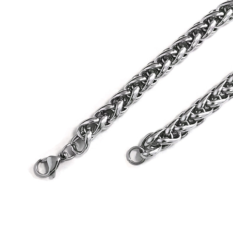 Men's Steel Domineering Flower Basket Clavicle Chain Necklaces
