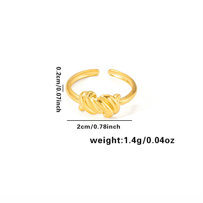 Leaf Love Polka Dot Knotted Titanium Rings