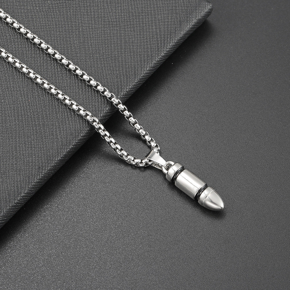 Men's Steel Ornament Bullet Trendy Unique Hip Hop Street Necklaces