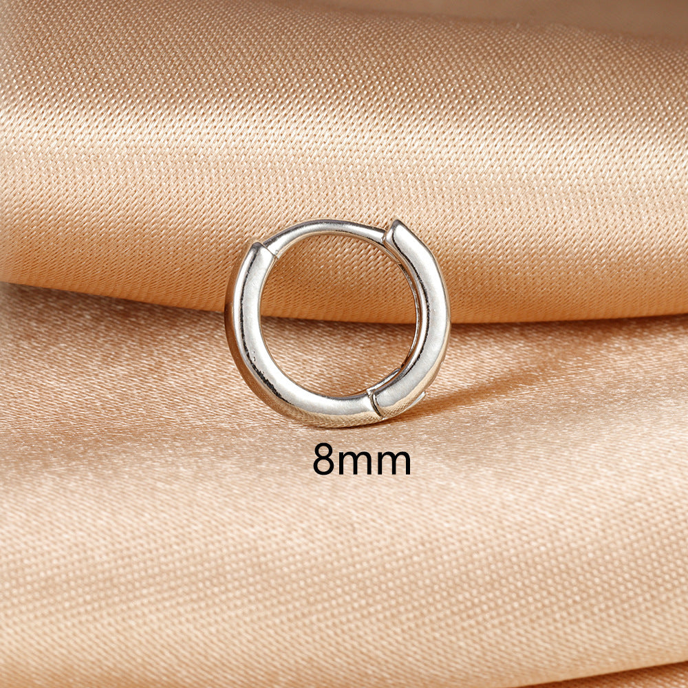 Women's Pure Sier Simple For Ear Sleeping Earrings