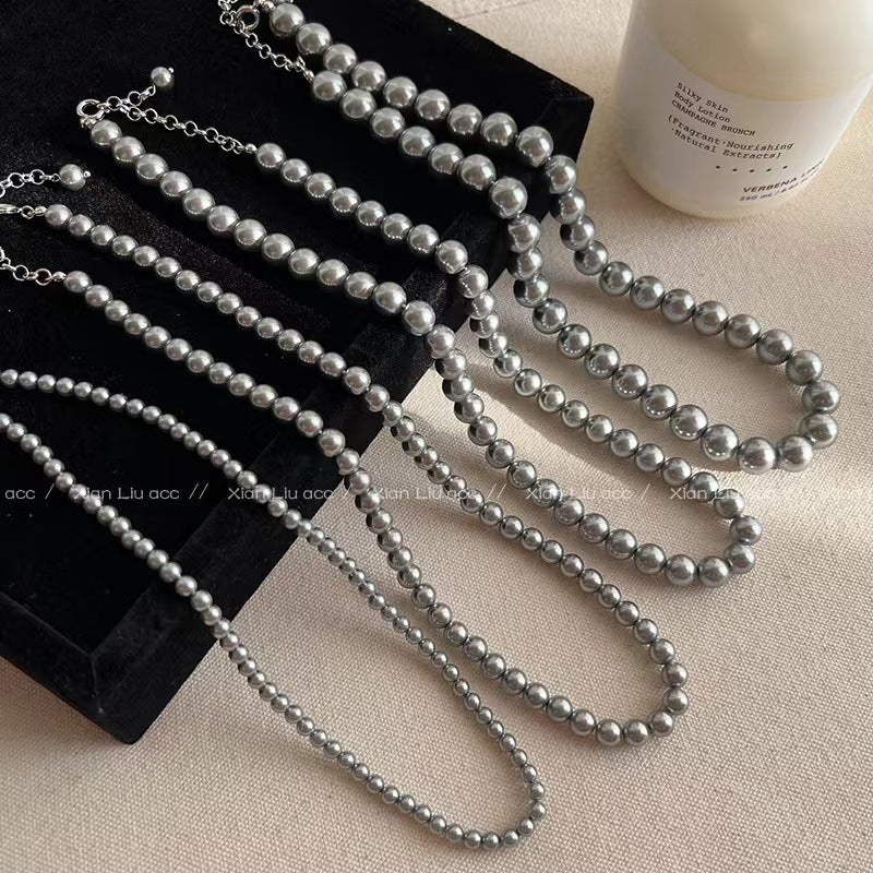 Sier Gray High Sense Retro Affordable Luxury Niche Necklaces