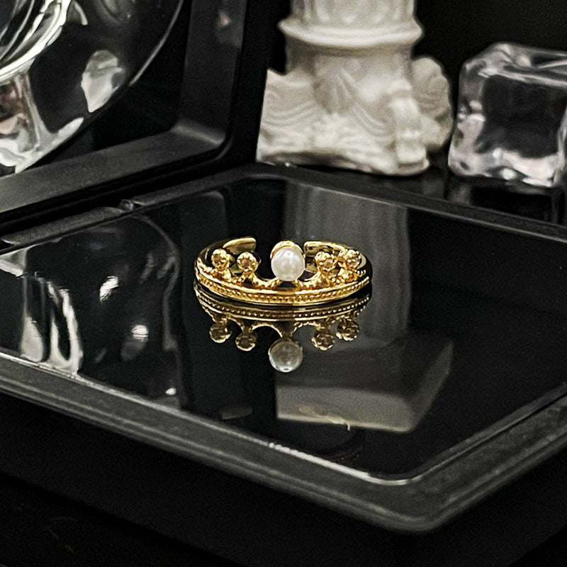 Court Style Lace Elegant Open Female Rings