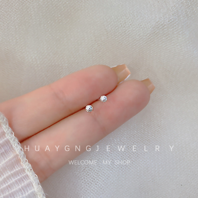 Women's Sier Needle Korean Style French Petite Retro Graceful Imitation Earrings