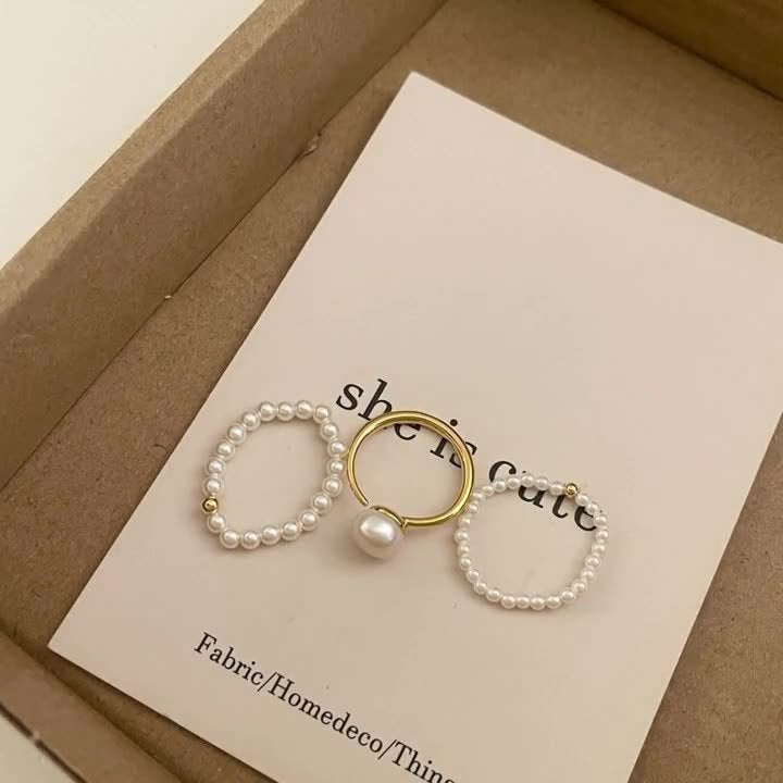 Pieces Of Sier Pearl Female Niche Rings